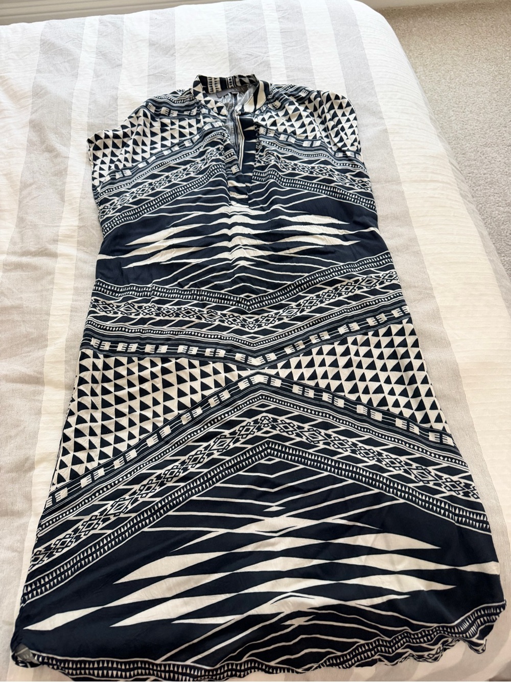 Tysa travel Black and White Geometric Print Dress